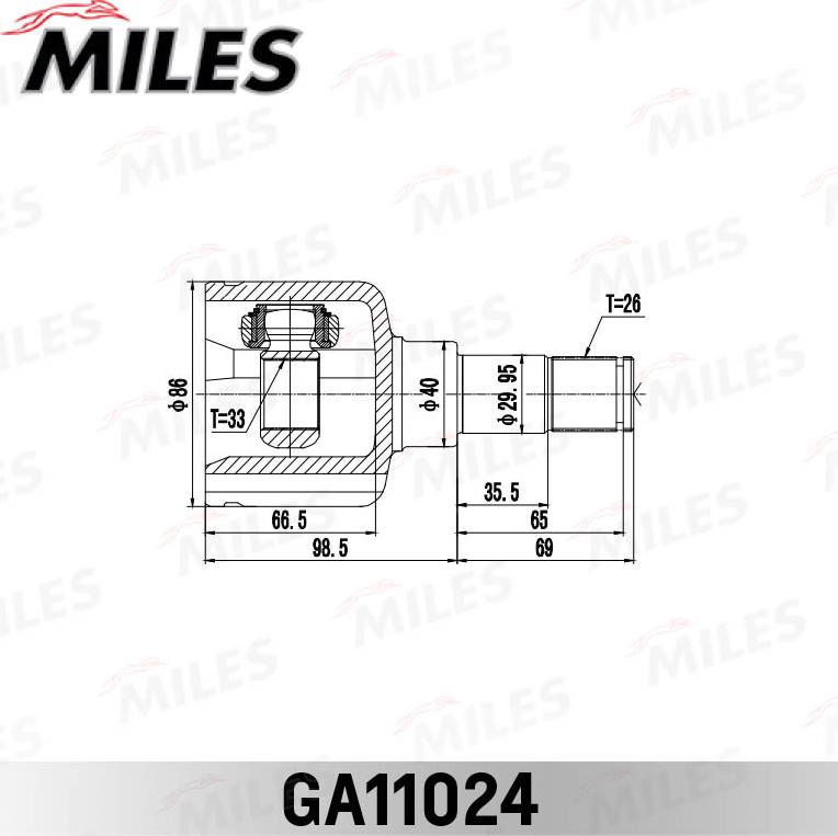 Miles GA11024 - 'Tripod' šarnīrs, Piedziņas vārpsta xparts.lv