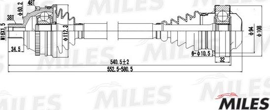 Miles GC00139 - Piedziņas vārpsta xparts.lv