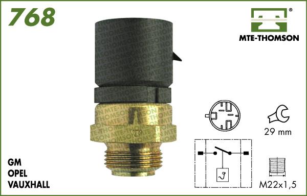 MTE-Thomson 768.100/95 - Termoslēdzis, Radiatora ventilators xparts.lv