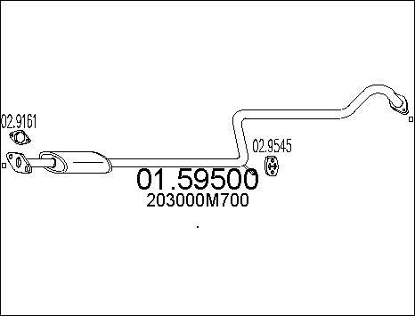 MTS 01.59500 - Средний глушитель выхлопных газов xparts.lv