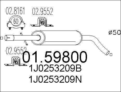MTS 01.59800 - Vidējais izpl. gāzu trokšņa slāpētājs xparts.lv