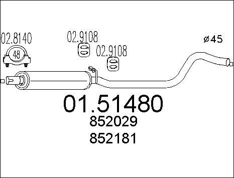 MTS 01.51480 - Vidējais izpl. gāzu trokšņa slāpētājs xparts.lv