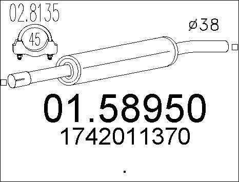 MTS 01.58950 - Vidējais izpl. gāzu trokšņa slāpētājs xparts.lv
