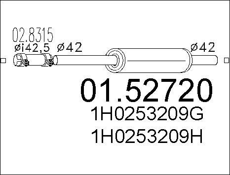 MTS 01.52720 - Vidējais izpl. gāzu trokšņa slāpētājs xparts.lv