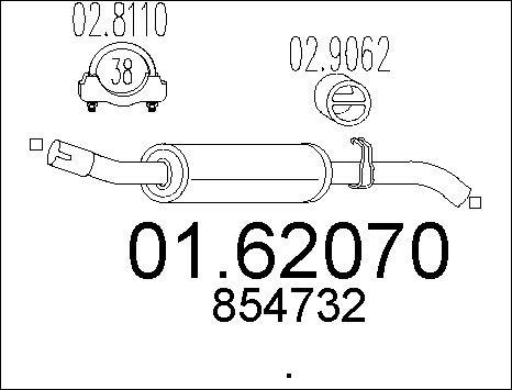 MTS 01.62070 - Izplūdes gāzu trokšņa slāpētājs (pēdējais) xparts.lv