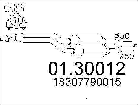 MTS 01.30012 - Front Silencer xparts.lv