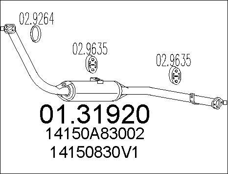 MTS 01.31920 - Izplūdes gāzu priekšslāpētājs xparts.lv