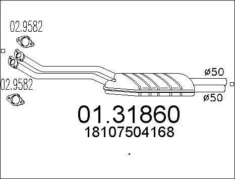 MTS 01.31860 - Front Silencer xparts.lv