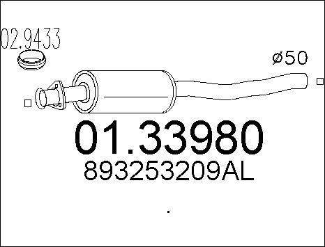 MTS 01.33980 - Izplūdes gāzu priekšslāpētājs xparts.lv