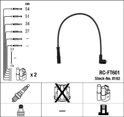 NGK 8192 - Комплект проводов зажигания xparts.lv