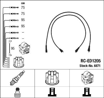 NGK 6871 - Комплект проводов зажигания xparts.lv