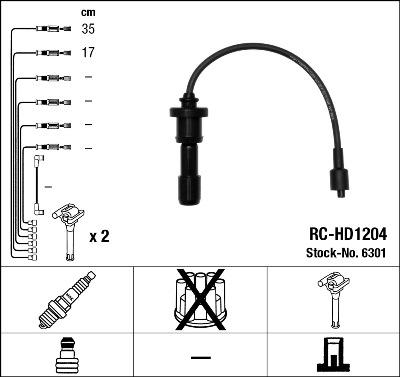 NGK 6301 - Комплект проводов зажигания xparts.lv