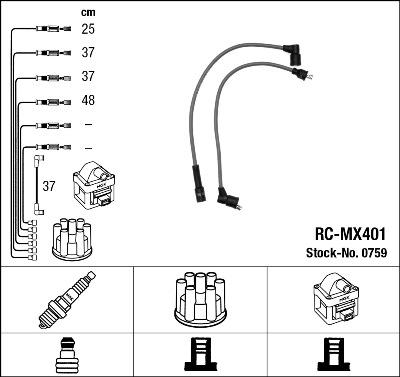 NGK 0759 - Ignition Cable Kit xparts.lv