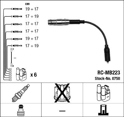 NGK 0758 - Комплект проводов зажигания xparts.lv