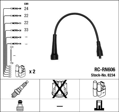 NGK 8234 - Комплект проводов зажигания xparts.lv