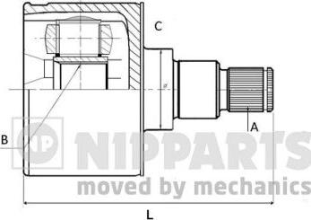 Nipparts N2830504 - Шарнирный комплект, ШРУС, приводной вал xparts.lv