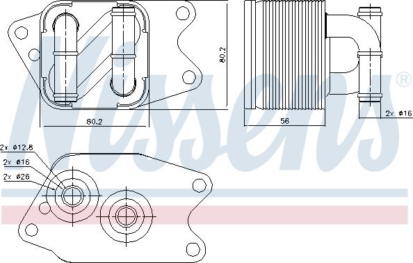 Nissens 90733 - Eļļas radiators, Automātiskā pārnesumkārba xparts.lv