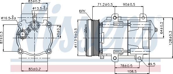 Nissens 89046 - Kompresors, Gaisa kond. sistēma xparts.lv