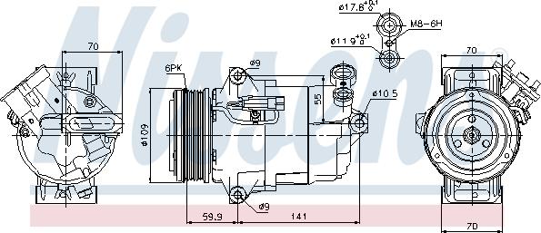 Nissens 89041 - Kompresors, Gaisa kond. sistēma xparts.lv