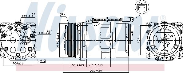 Nissens 89055 - Компрессор кондиционера xparts.lv