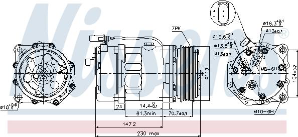 Nissens 89117 - Kompresors, Gaisa kond. sistēma xparts.lv