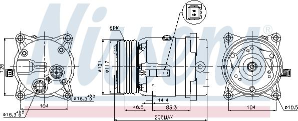 Nissens 89122 - Kompresors, Gaisa kond. sistēma xparts.lv