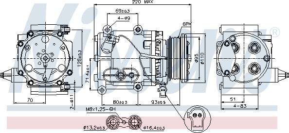 Nissens 89228 - Kompresors, Gaisa kond. sistēma xparts.lv