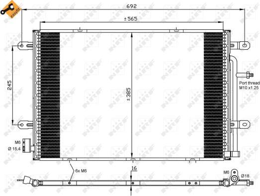 NRF 35841 - Condenser, air conditioning xparts.lv