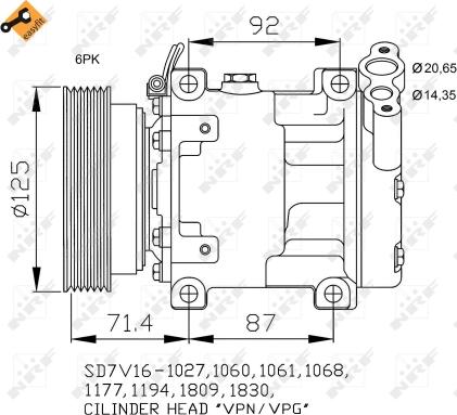 NRF 32742 - Compressor, air conditioning xparts.lv