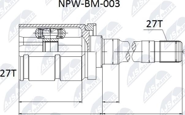 NTY NPW-BM-003 - Šarnīru komplekts, Piedziņas vārpsta xparts.lv