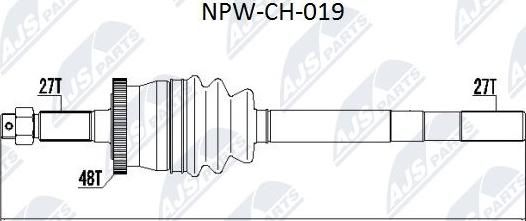 NTY NPW-CH-019 - Приводной вал xparts.lv