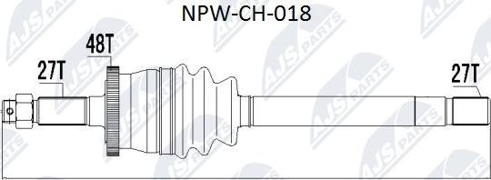 NTY NPW-CH-018 - Piedziņas vārpsta xparts.lv