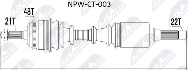 NTY NPW-CT-003 - Приводной вал xparts.lv