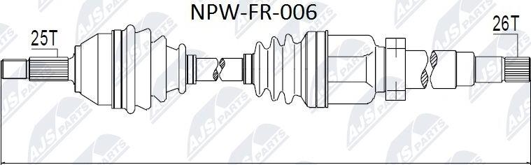 NTY NPW-FR-006 - Drive Shaft xparts.lv