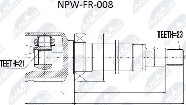 NTY NPW-FR-008 - Šarnīru komplekts, Piedziņas vārpsta xparts.lv