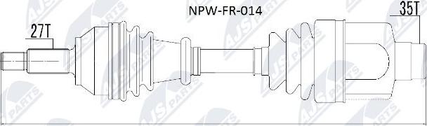NTY NPW-FR-014 - Приводной вал xparts.lv