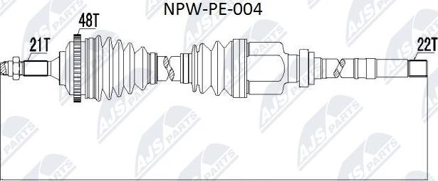 NTY NPW-PE-004 - Приводной вал xparts.lv