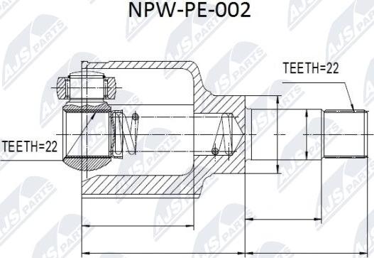 NTY NPW-PE-002 - Šarnīru komplekts, Piedziņas vārpsta xparts.lv