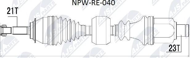NTY NPW-RE-040 - Drive Shaft xparts.lv