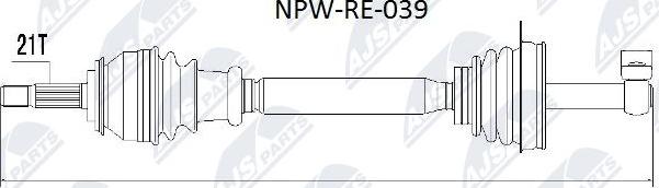 NTY NPW-RE-039 - Приводной вал xparts.lv