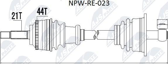 NTY NPW-RE-023 - Drive Shaft xparts.lv