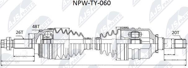 NTY NPW-TY-060 - Piedziņas vārpsta xparts.lv