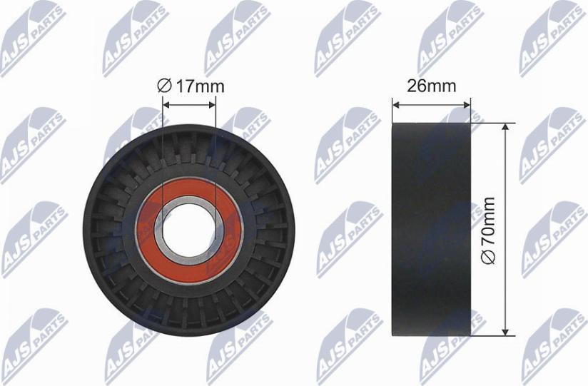 NTY RNK-AU-048 - Deflection / Guide Pulley, V-belt xparts.lv