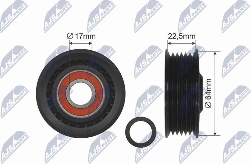 NTY RNK-AU-001 - Deflection / Guide Pulley, v-ribbed belt xparts.lv
