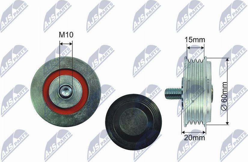 NTY RNK-AU-036 - Deflection / Guide Pulley, V-belt xparts.lv