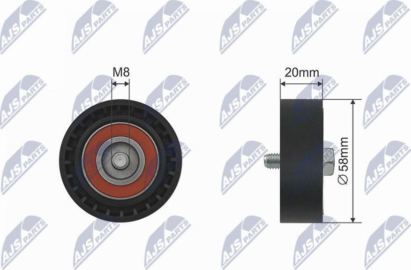 NTY RNK-AU-037 - Deflection / Guide Pulley, V-belt xparts.lv