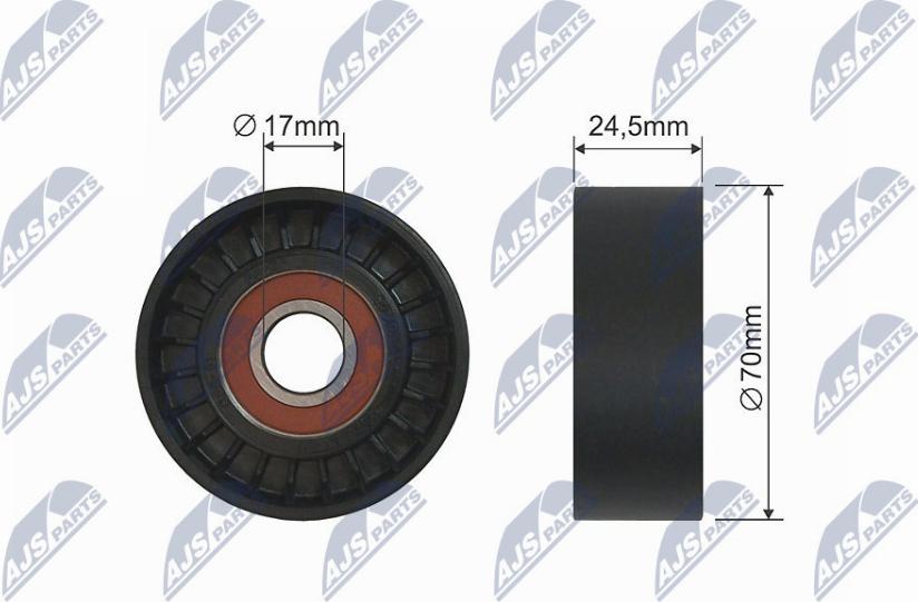 NTY RNK-CT-015 - Deflection / Guide Pulley, v-ribbed belt xparts.lv