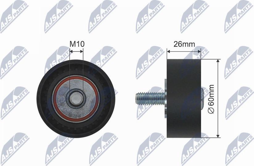 NTY RNK-CT-017 - Deflection / Guide Pulley, v-ribbed belt xparts.lv