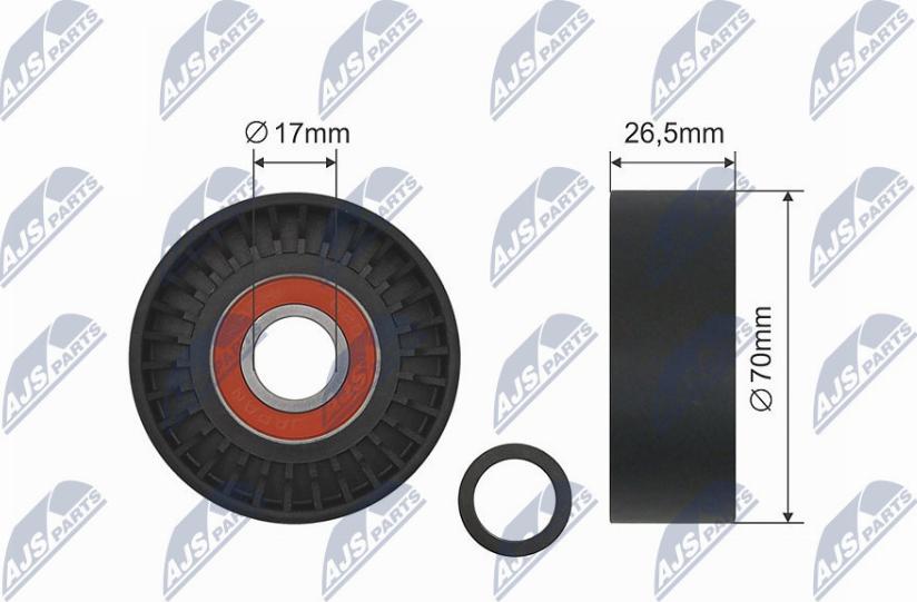 NTY RNK-ME-004 - Deflection / Guide Pulley, v-ribbed belt xparts.lv