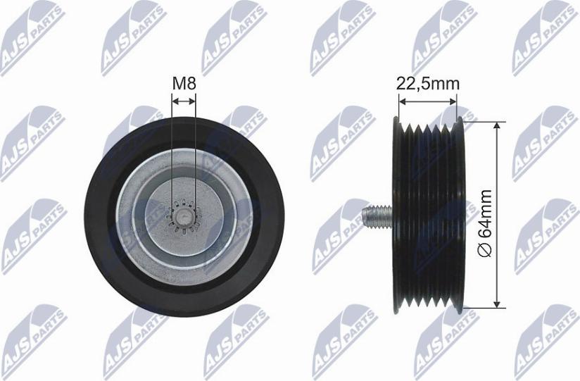 NTY RNK-ME-029 - Deflection / Guide Pulley, V-belt xparts.lv